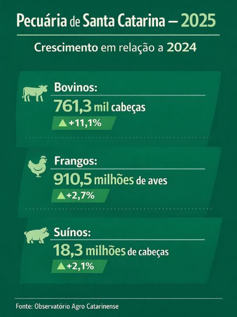 Pecuária de Santa Catarina fecha 2025 com números históricos